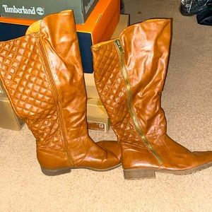 Cognac color rider boots size 8.5 with zipper
